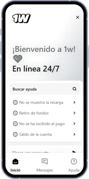 Menú del sitio 1vin en Latinoamérica